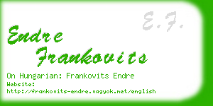 endre frankovits business card